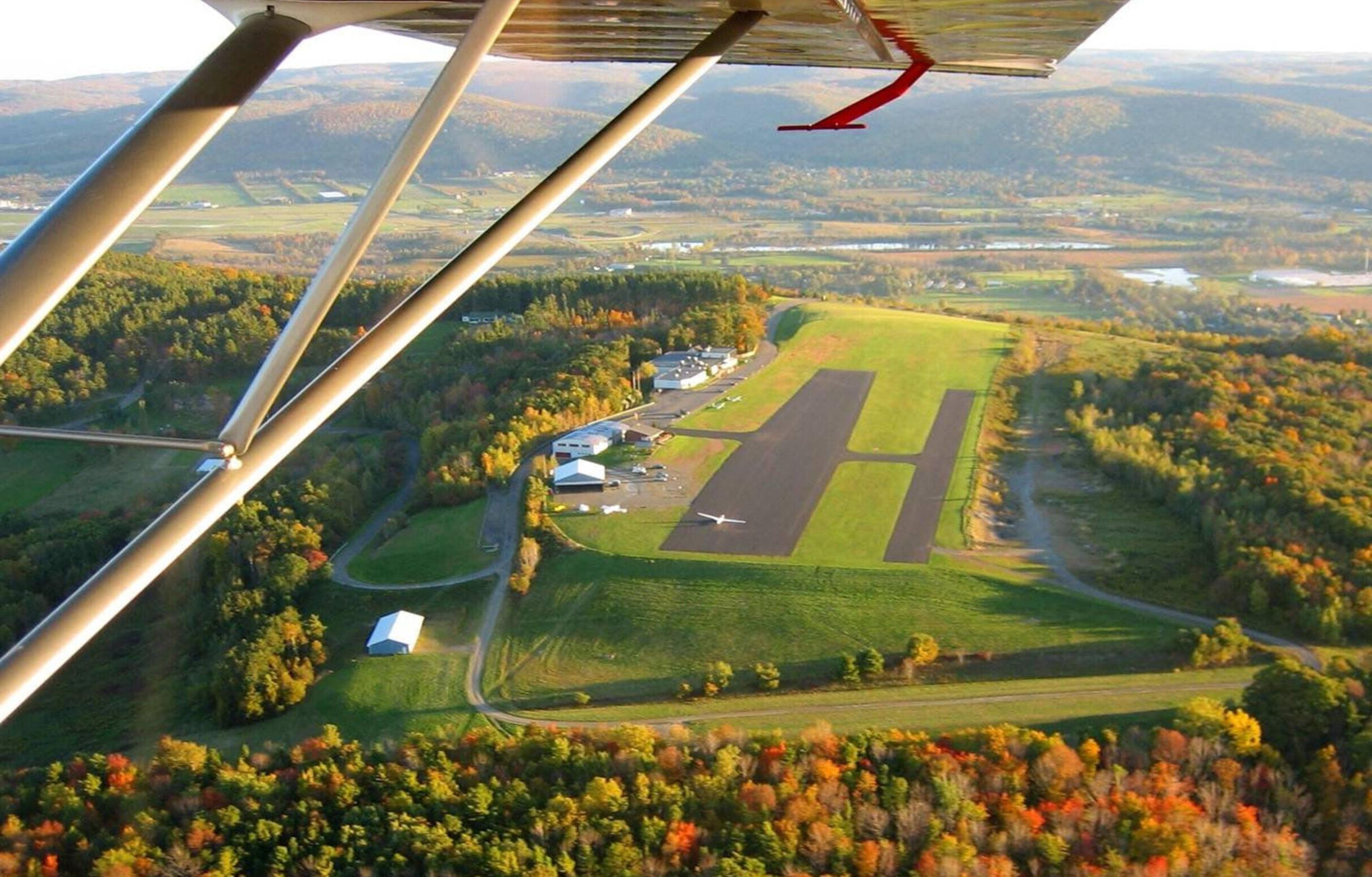 An aerial view of the National Soaring Museum